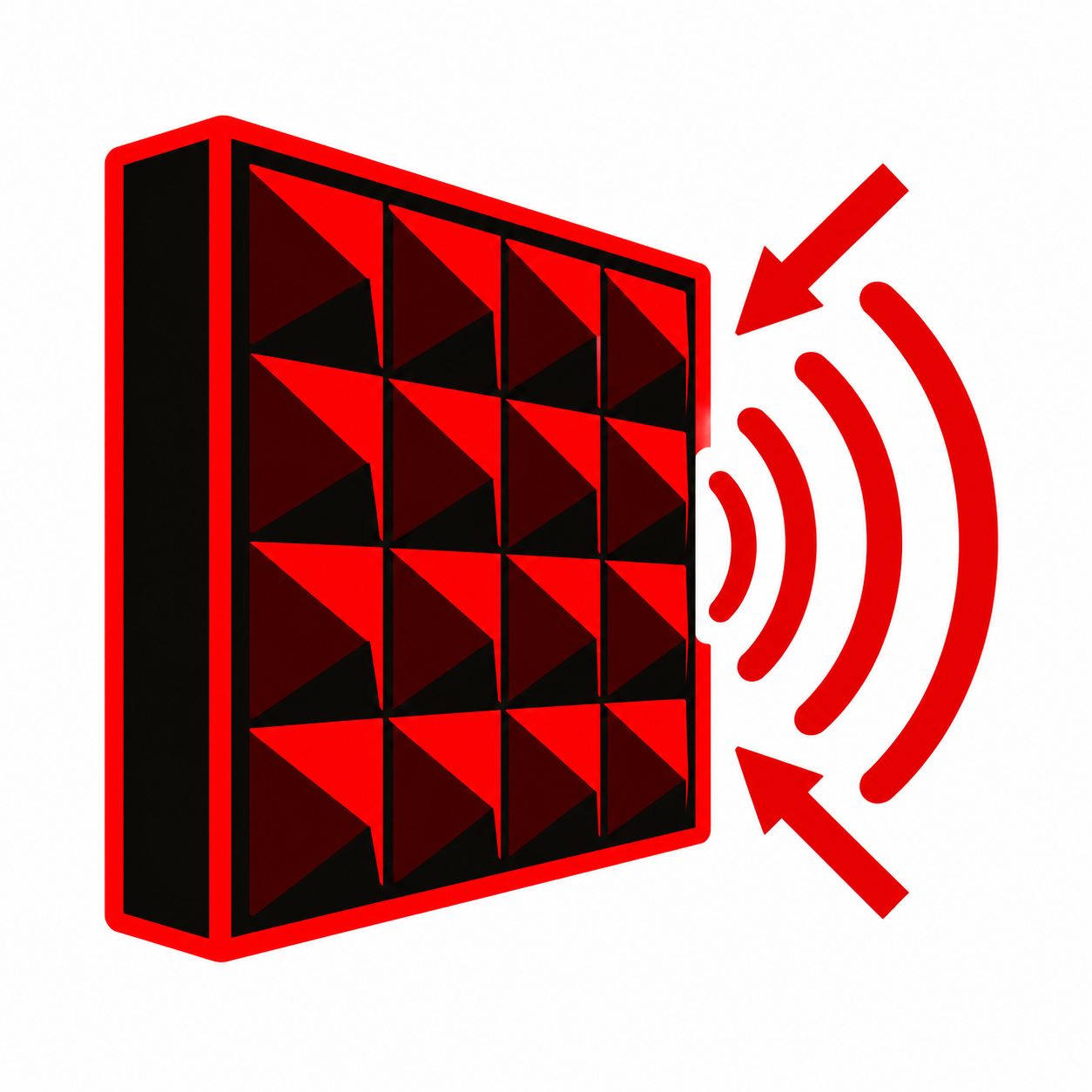 Acoustic panel used to control reflections and noise during testing